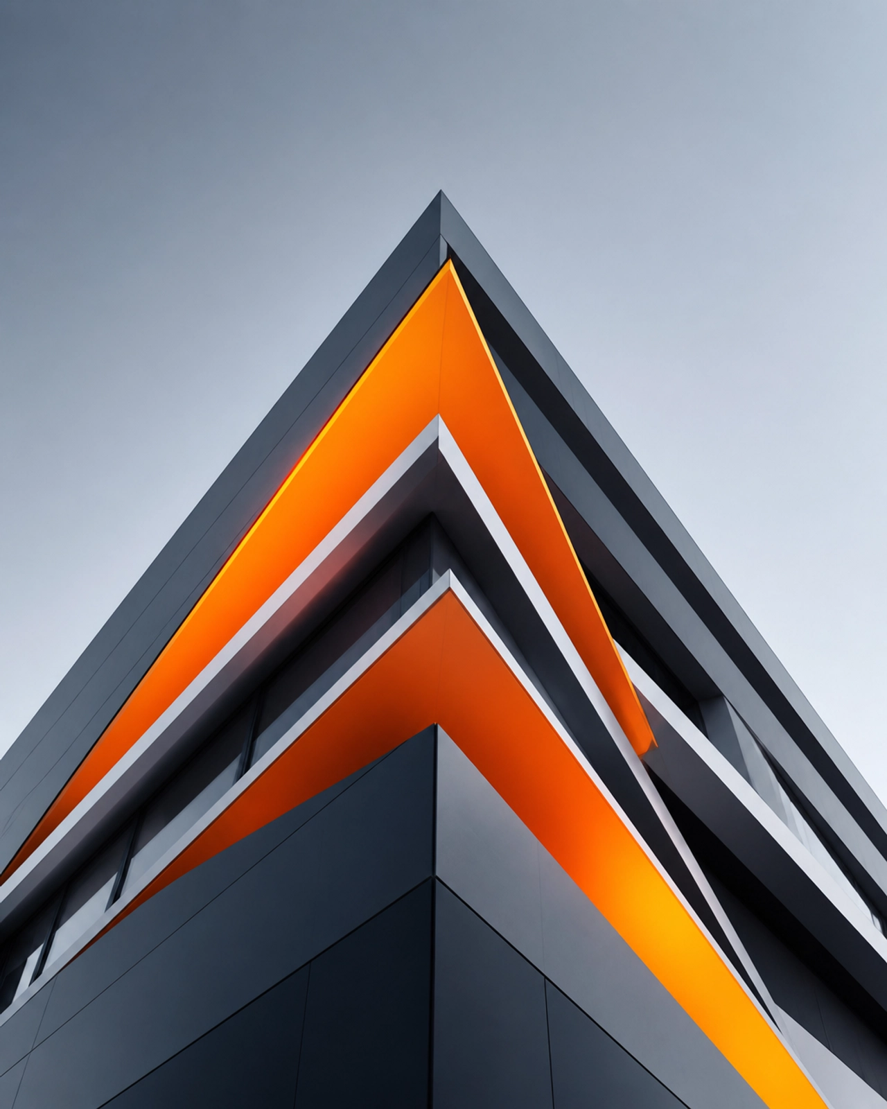 Minimalist architectural upward perspective representing growth and custom solutions