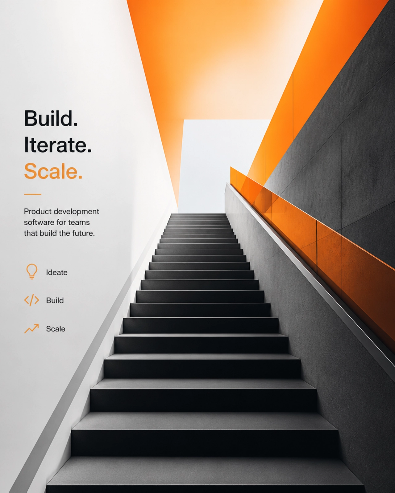 Geometric lines leading upwards symbolizing product development software and scaling