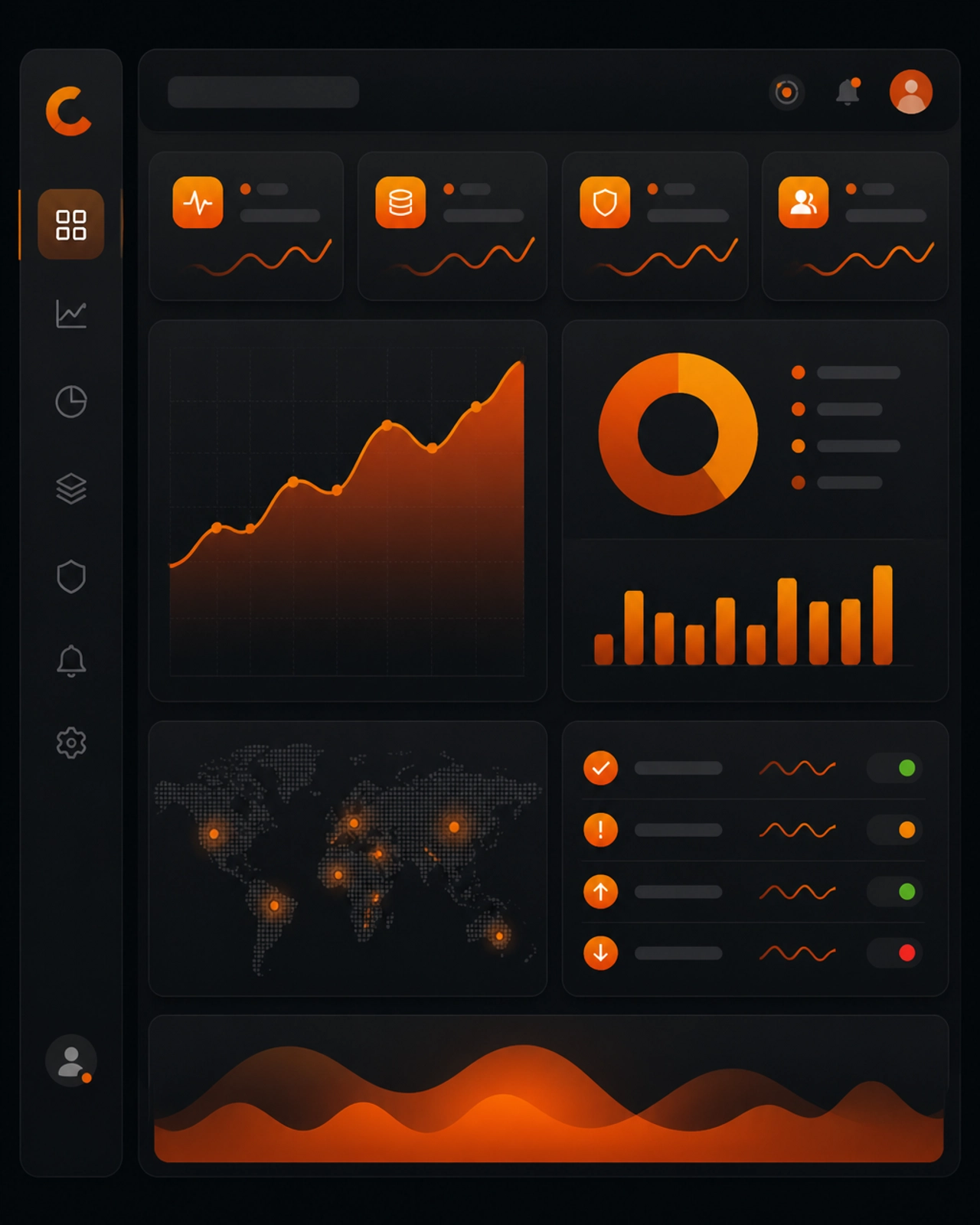 A sleek, modern digital interface representation showcasing data management and system monitoring.