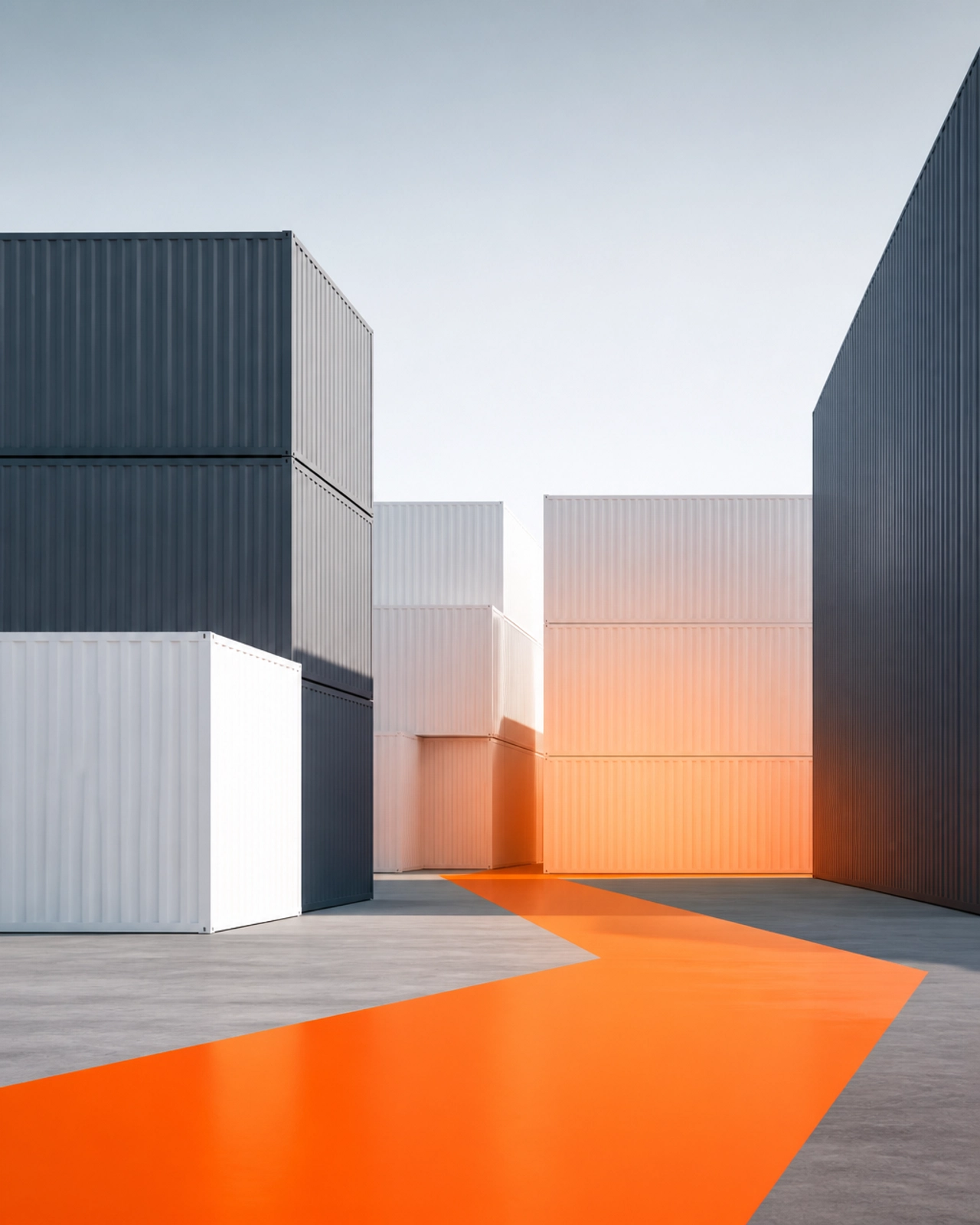 Abstract geometric warehouse and inventory photography